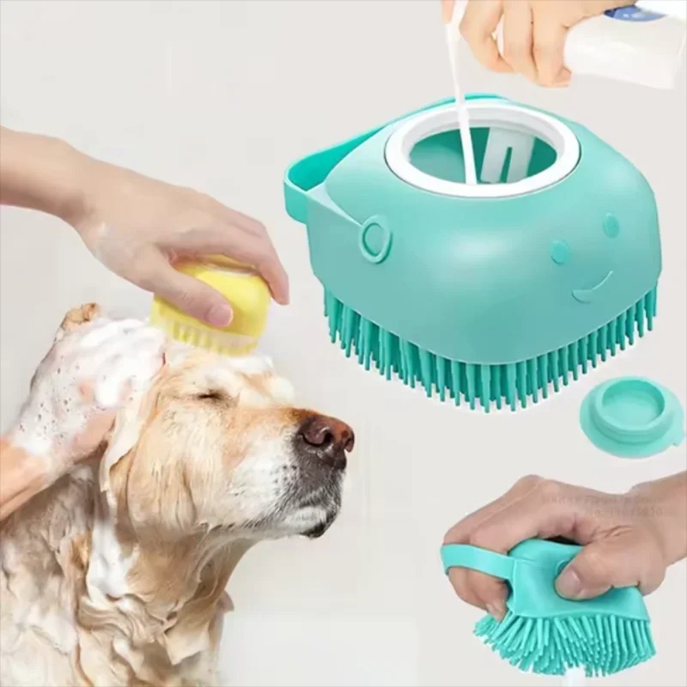 Pet Supplies Nz - Silicone Bath Massage Brush Multifunctional Grooming