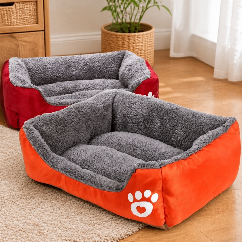 Calming Dog Bed - Soft Plush Cushion Bed for Small