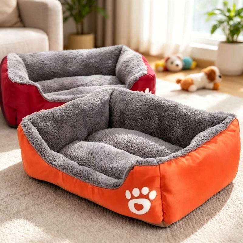 Calming Dog Bed - Long Plush Calming Dog Bed Large