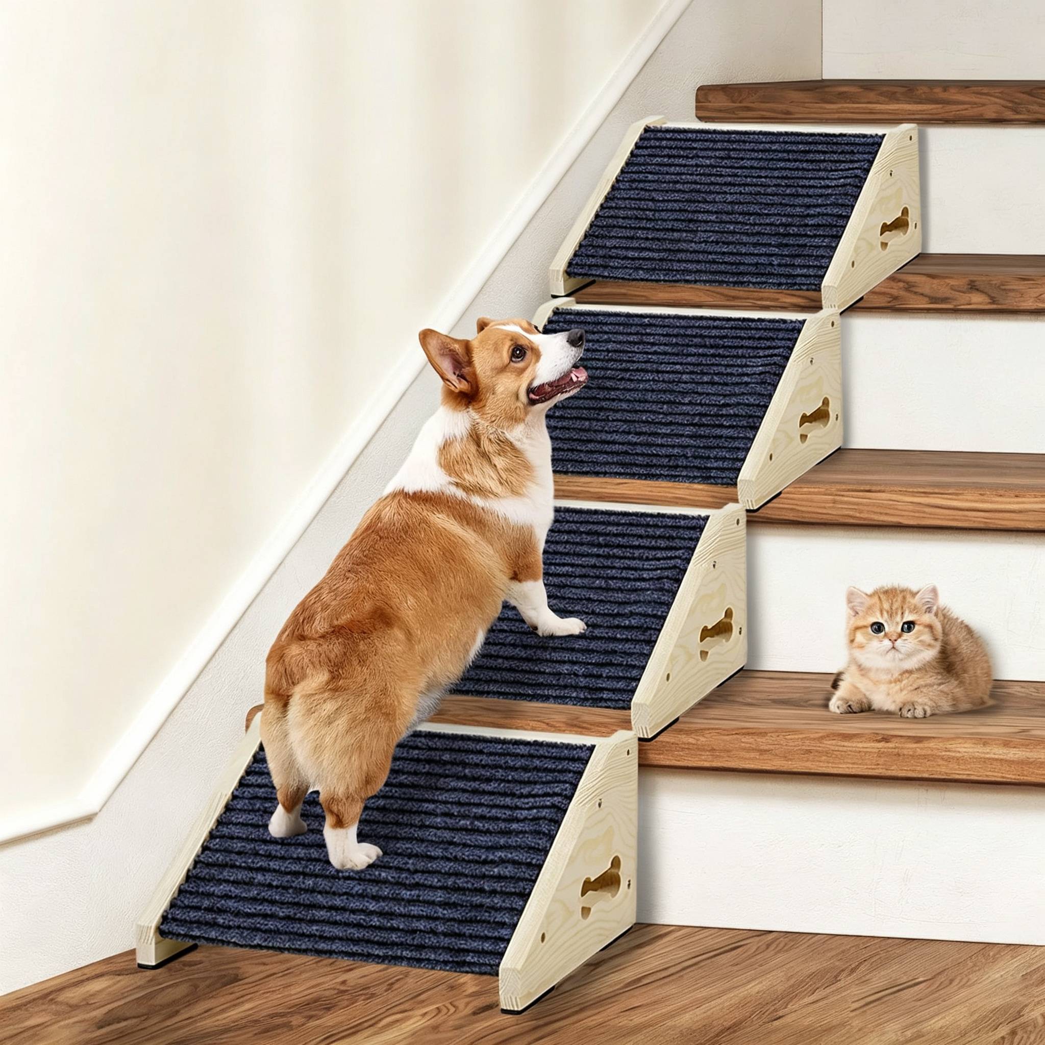 Wooden Dog Stairs Dog Ramps Sm - Calming Dog Bed recension och pris