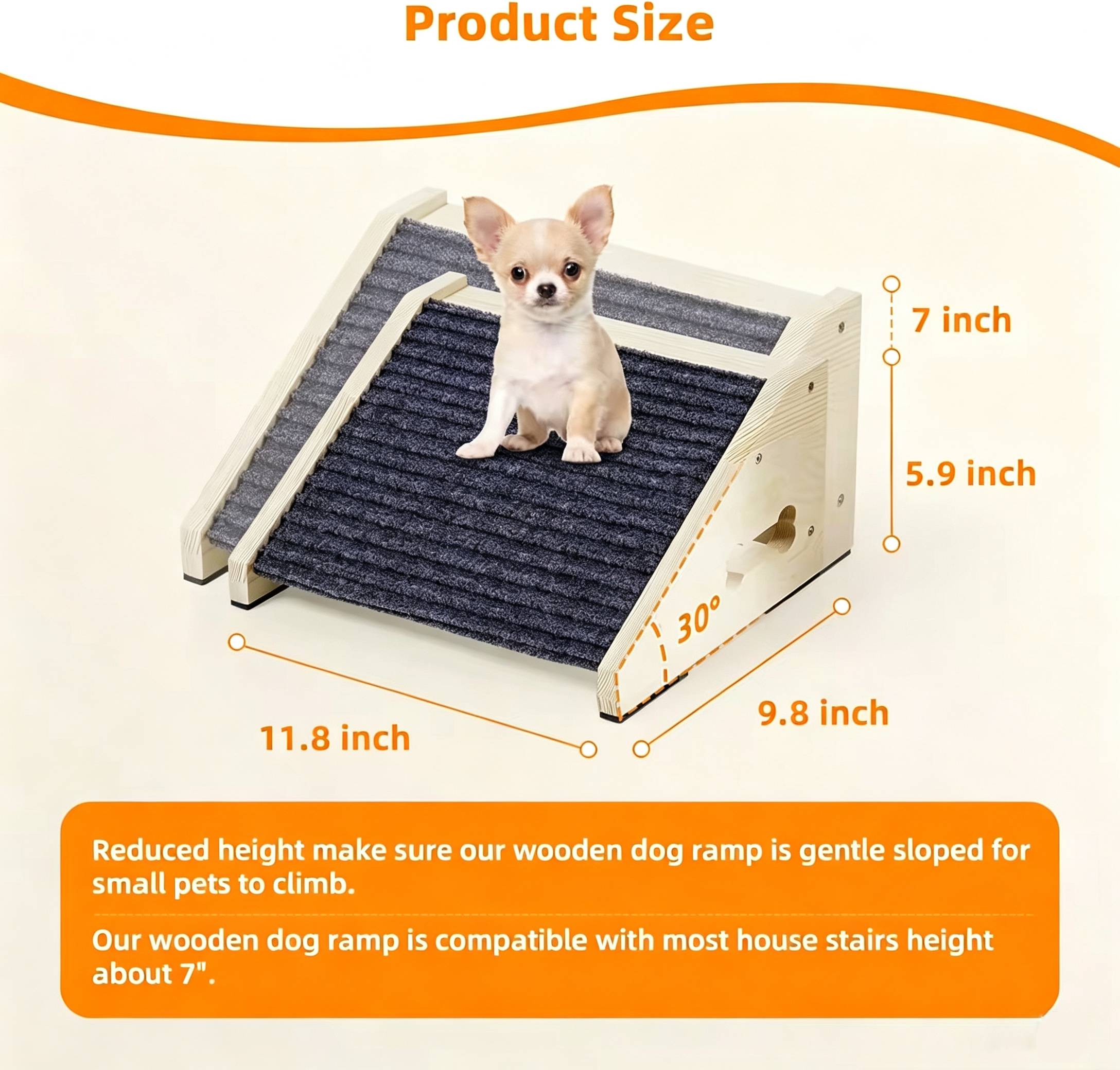 Wooden Dog Stairs Dog Ramps Sm - Calming Dog Bed recension och pris