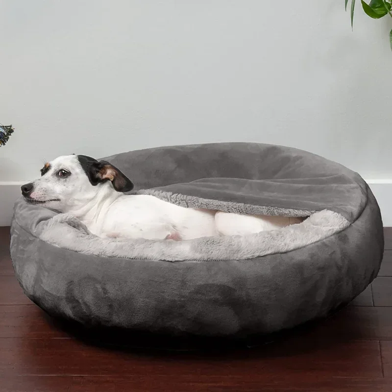 Semi-closed Dog Kennel Pet Sle - Calming Dog Bed recension och pris