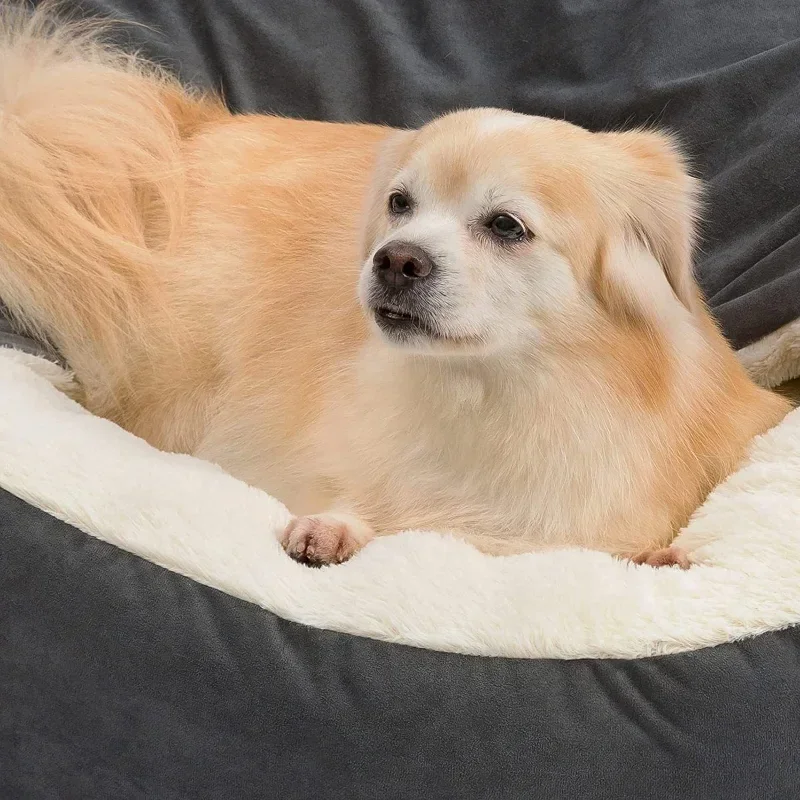 Semi-closed Dog Kennel Pet Sle - Calming Dog Bed recension och pris