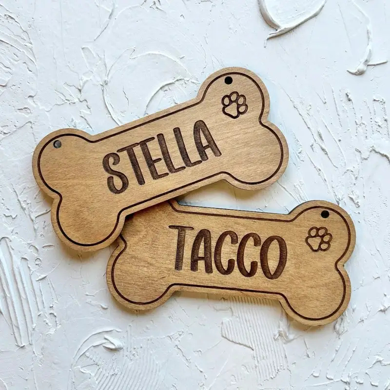 5PCS Custom Wooden Dog Tag - P - Pet Supplies Us recension och pris