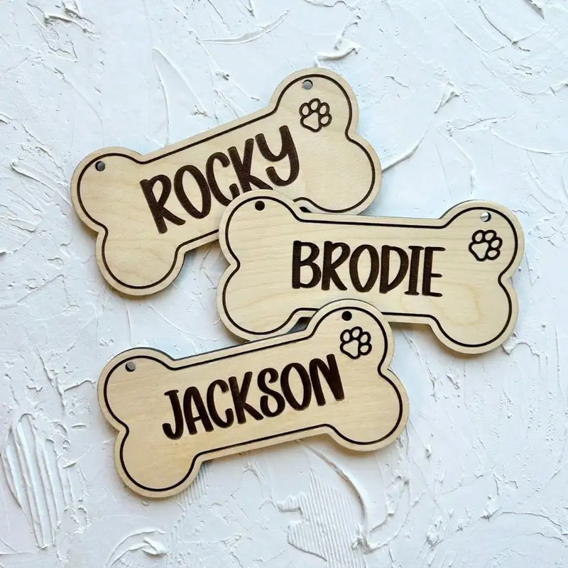5PCS Custom Wooden Dog Tag - P - Pet Supplies Us recension och pris