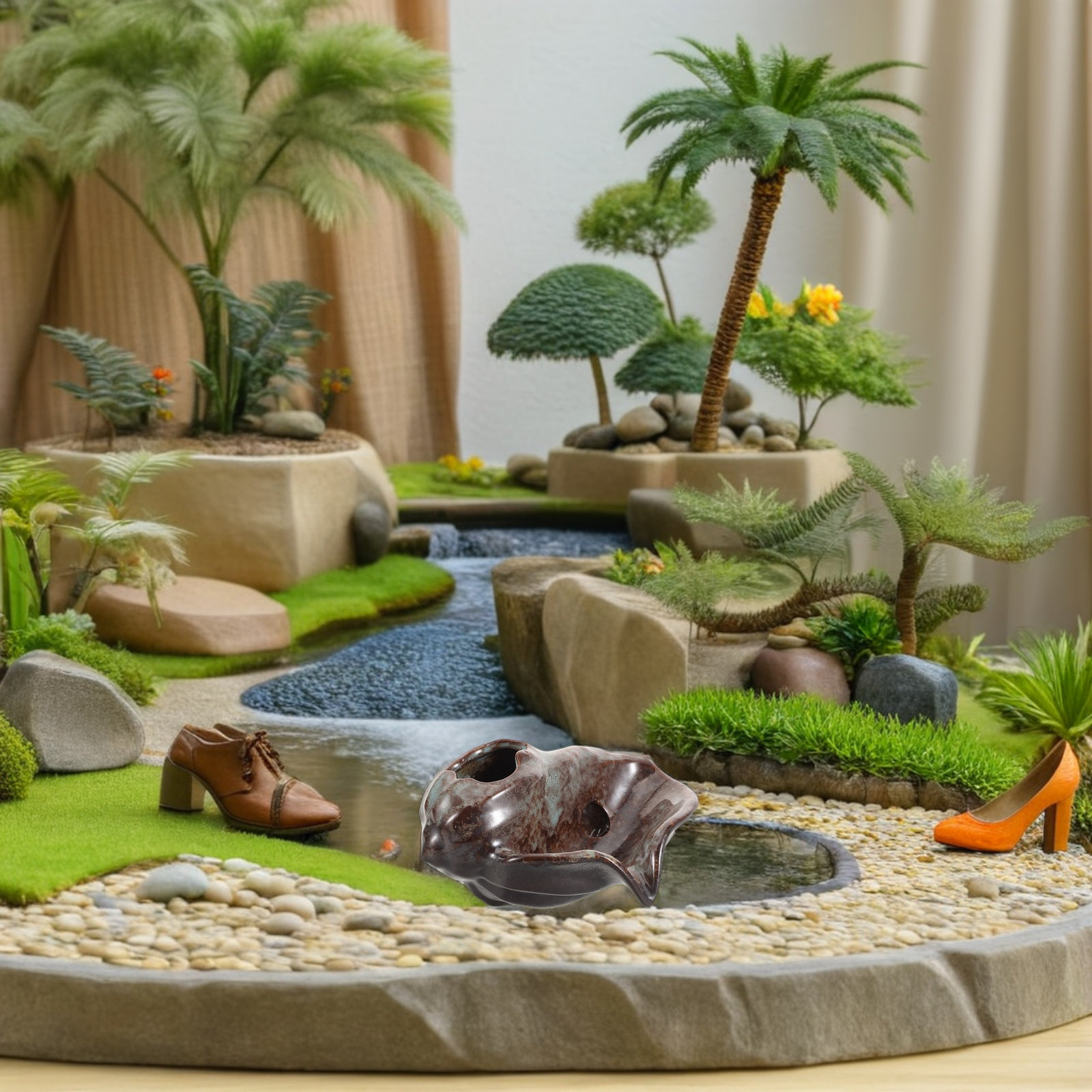 Ceramic Jar Fountain Waterfall - Aquarium Fish Tank recension och pris