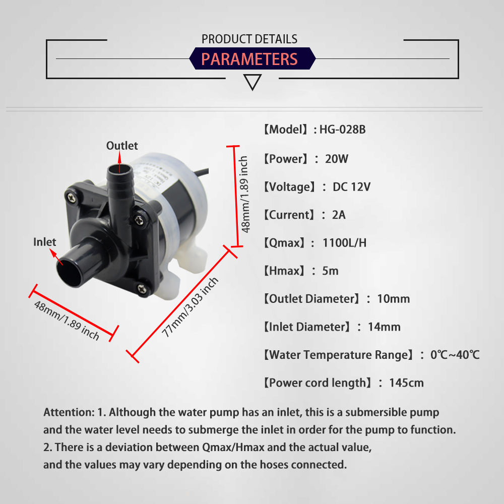 12V DC Brushless Small Submers - Aquarium Fish Tank recension och pris