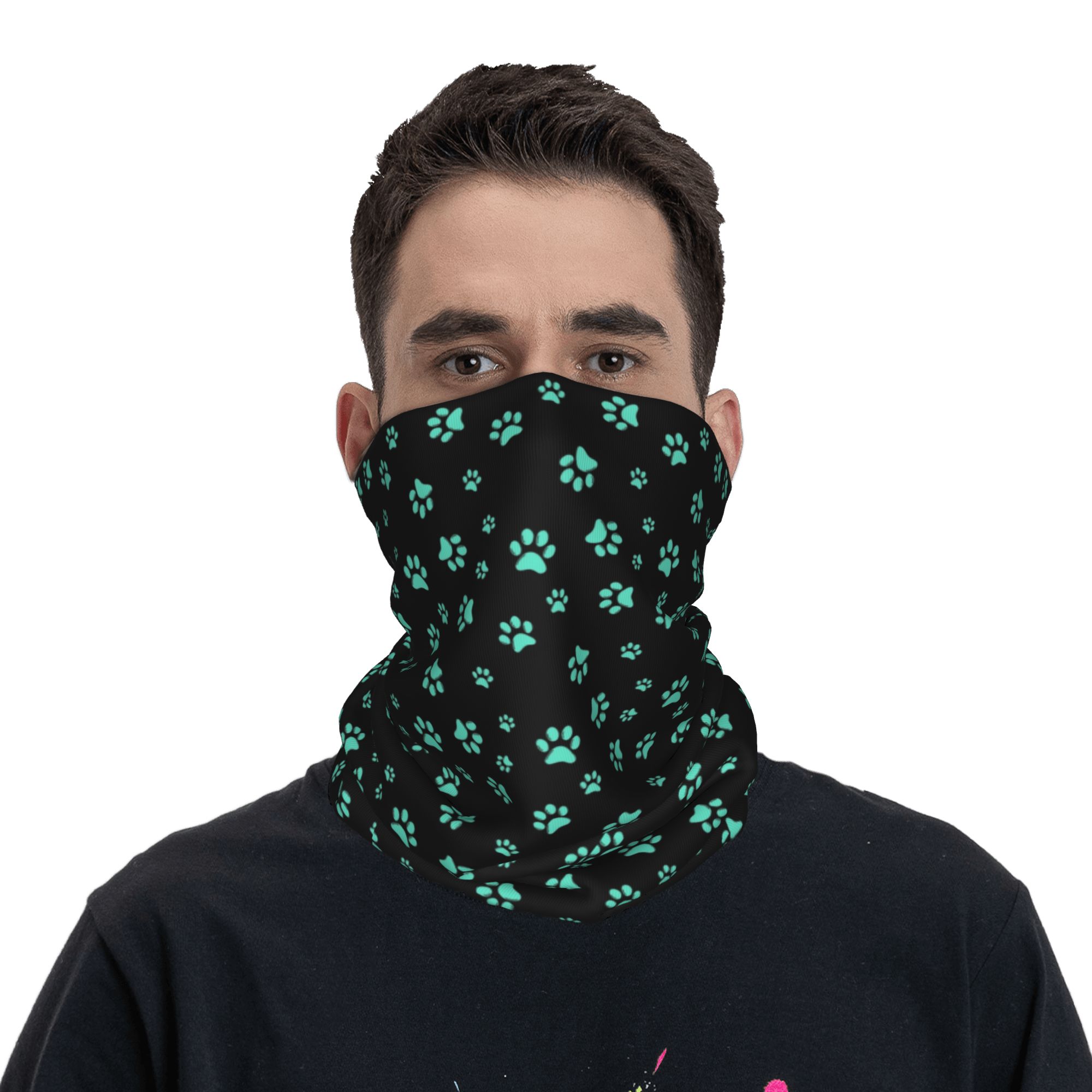 Custom Aqua Dog Paw Print Patt - Dog Bandana Scarf recension och pris